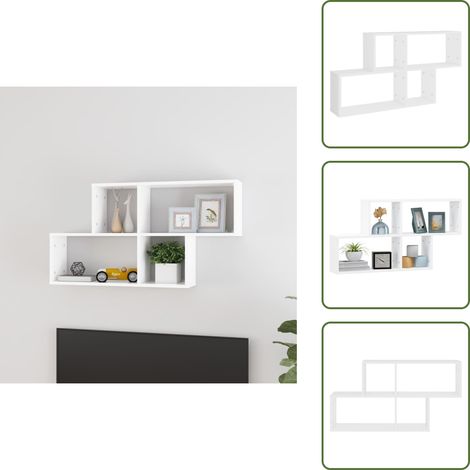 Étagère murale Blanc 100x18x53 cm Bois d’ingénierie - Étagère Murale - Étagère Cube - Rangement Mural - Décoration Murale - Meuble Blanc (1/5)