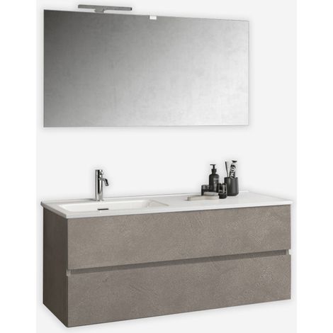 Mobile bagno sospeso con lavabo e specchio Orizon SX - Beige