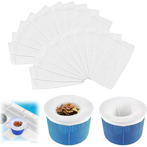 20 Pièces Chaussette Skimmer Piscine,Chaussettes de Skimmer de Piscine,Chaussettes Skimmer Reutilisable,Filtre Skimmer Piscine,pour Peuvent Emprisonner Pollen, Feuilles,Cheveux (1/5)