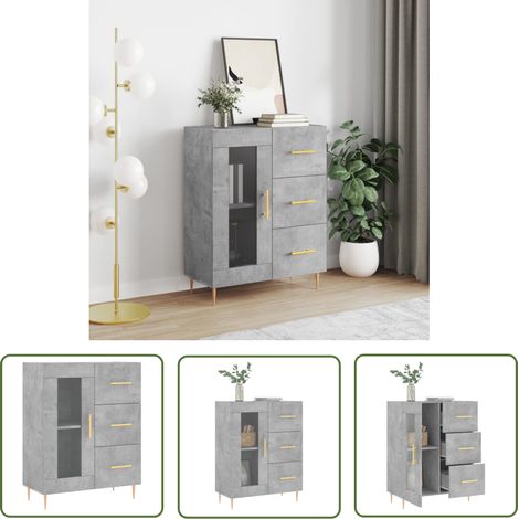Maison Exclusive Sideboard Betongrau 69,5x34x90 cm Holzwerkstoff (1/5)