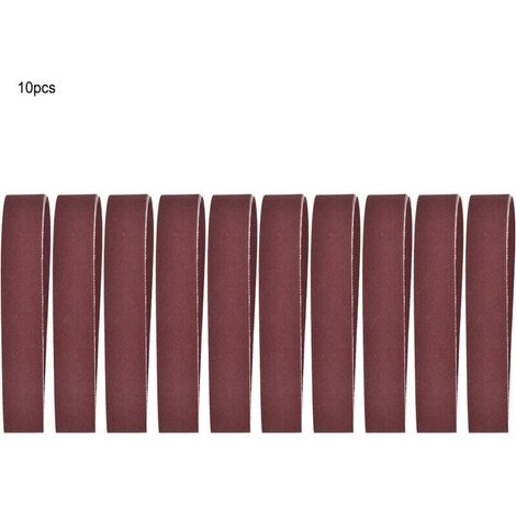 Banda abrasiva, XU, kit surtido de 10 bandas abrasivas de óxido de aluminio, 760 x 25 mm (30 x 1 pulgada), juego de bandas abrasivas para lijar y pulir madera y muebles (600) - KZQ (1/4)