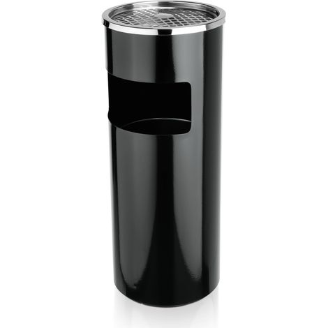 Cendrier sur pied en Tôle d'acier noir H 600 mm Ø 250 mm - Was Germany