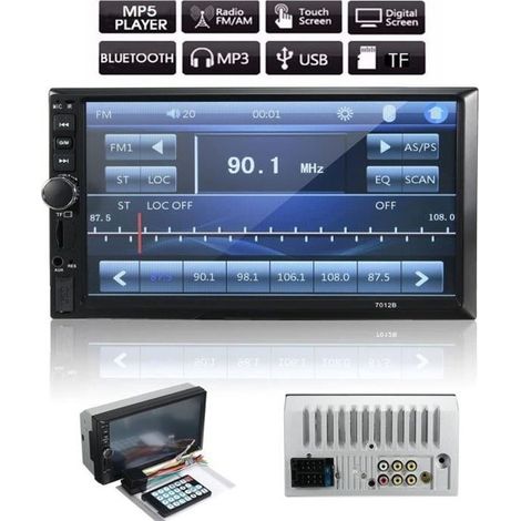 7\'\' 2DIN Autoradio Bluetooth Écran Tactile USB FM MP4 MP5 Lecteur Stéréo In-Dash (1/4)