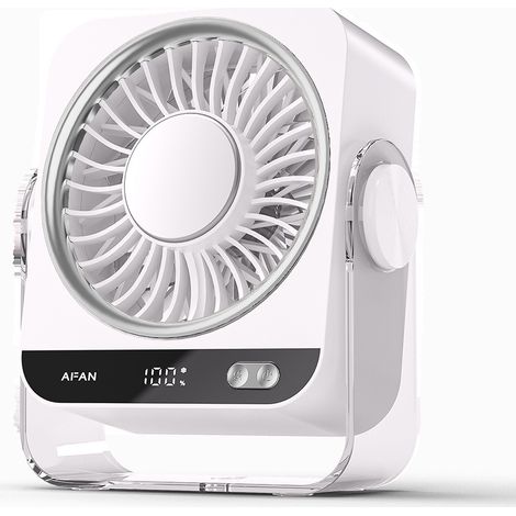 Petit ventilateur de bureau, ventilateur portable rechargeable USB, angle d'inclinaison réglable à 120°, ventilateur silencieux, 143x57x169mm (1/5)
