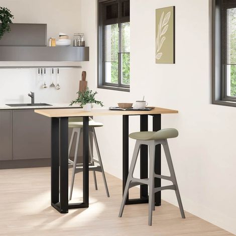 Pieds de table de bar en forme de T, 2 pièces, noir, 50 x 35 x (100-101) cm, acier