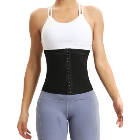 Ceinture de sauna sportive pour femme avec plusieurs crochets, ceinture abdominale ajustable et couche intérieure thermorégulatrice pour l'entraînement physique, taille M. (1/2)