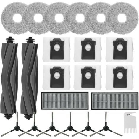 23-teiliges Zubehörset für Dreame L10s Pro Ultra Heat, Ersatzteile für Dreame L10 Ultra Complete, inklusive 2 Hauptbürsten, 2 Filter, 6 Randbürsten, 6 Tücher und 6 Beutel.