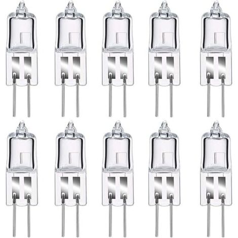 Lot de 8 Ampoule Halogene G4, Ampoule G4 Blanc Chaud 12V 20W, 2800K, 240LM, Intensité Variable, LampeHalogene G4, Lampe à Capsule Transparente pour Puck Light, lustre– Pas de scintillement (1/4)