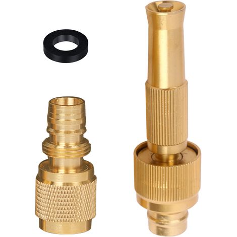 Embout de tuyau en laiton haute pression 1/2" 3/4" pour voiture ou jardin, jet réglable de pulvérisation à jet puissant, embout robuste (1/5)
