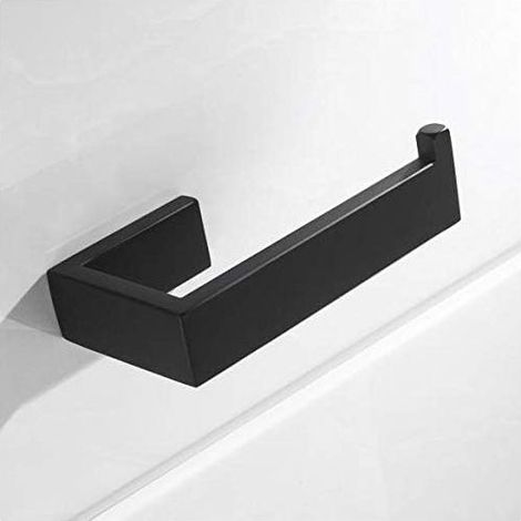 Perforated toilet paper holder, 304 stainless steel toilet paper holder, black wall mount, toilet paper holder (black, perforated) (1/5)