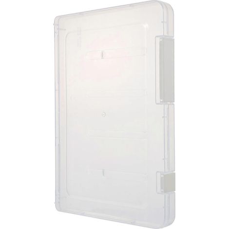Boîte de rangement de bureau en plastique, organiseur de dossiers compatible avec le rangement de documents (1 pièce) (1/5)
