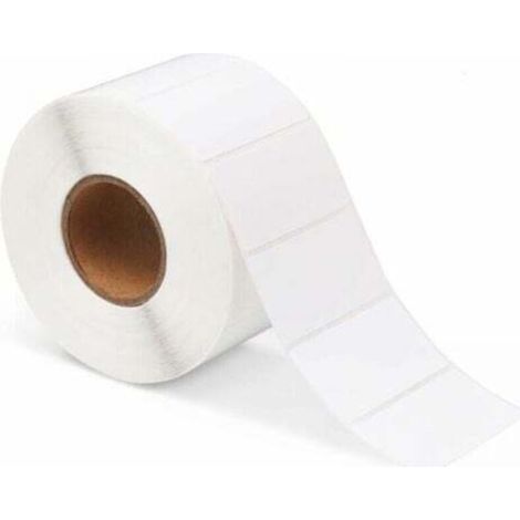 Selbstklebende Etiketten, 1 Rolle mit 1000 Blatt weißen, selbstklebenden Etiketten, 60 x 30 mm, zum Bedrucken von Postadressen und Preisschildern