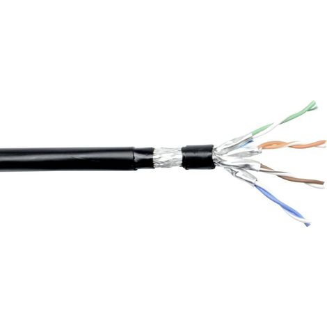TRU COMPONENTS TC-14914180 Cavo di rete CAT 7 S/FTP 4 x 2 x 0.24 mm² Nero 100 m