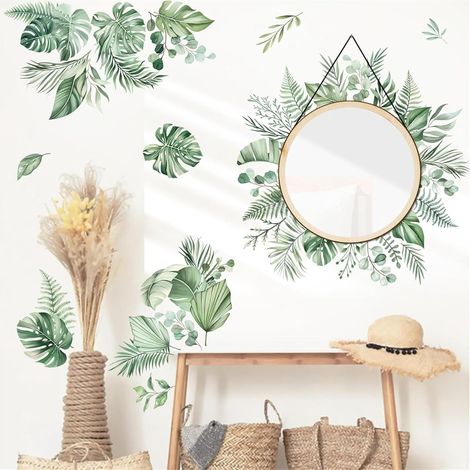Sticker Muraux Feuille Verts Plante Autocollant Mural Eucalyptus (1/5)