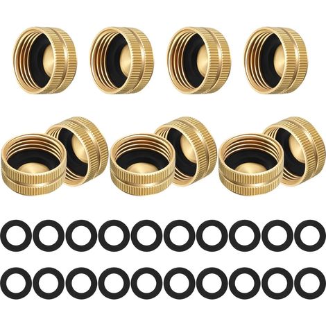 Confezione da 10 raccordi in ottone per tubo da giardino – attacco femmina da 3/4" con 20 guarnizioni per uso domestico e in giardino (1/5)