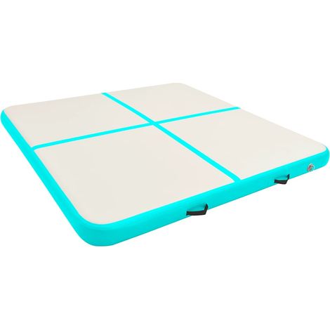Tapis Salon，Tapis Chambre，Tapis gonflable de gymnastique avec pompe 200x200x10cm PVC Vert CFW65621 (1/5)