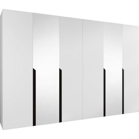 Armoire Hartford 588, Blanc, 202x300x52cm, Portes d'armoire: Avec des charnières, Nombre d'étagères: 0