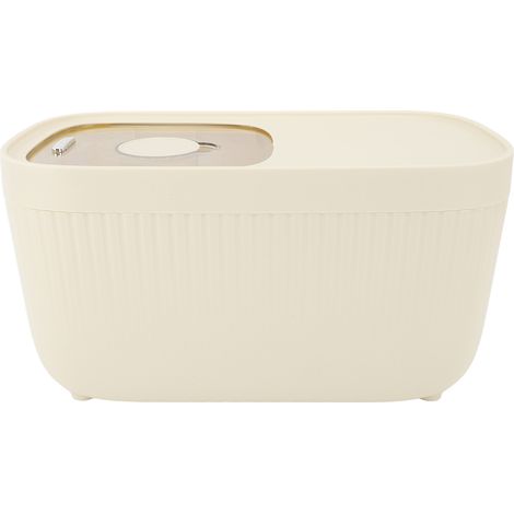 Bac à riz avec doseur intégré, couvercle transparent, gradué, en plastique blanc, pour riz, farine et grains, 15 kg, 28,5 cm (1/5)