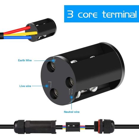 Raccord Électrique Étanches IP68, Connecteur de Câble Électrique Boîte de Derivation Étanche Éxterieur 3 Fils, Domino Etanche Boîte de Jonction pour Câble Ø 4 à 12 mm (4 Pcs) (1/3)