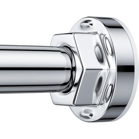 Tringle à rideau de douche réglable de 68,6 à 200,7 cm, sans perçage, antidérapante, tension à ressort pour salle de bain, cuisine, placard, fenêtres (argenté) (1/5)