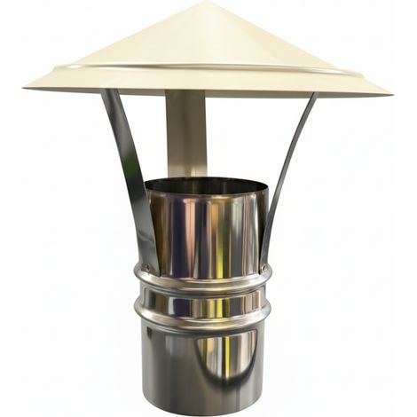 Cappello cinese acciaio inox base tonda Ø 80 tiraggio camino dispersore fumi (1/5)