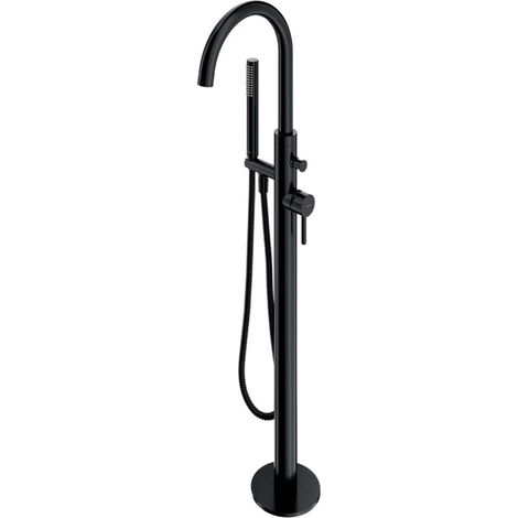 OMNIRES Y - Miscelatore a pavimento per vasca da bagno, con corpo incasso, nero Y1233BL (1/2)