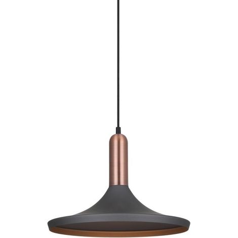 Italux Lusty - Lámpara colgante moderna gris, cobre 1 luz, E27 (1/2)