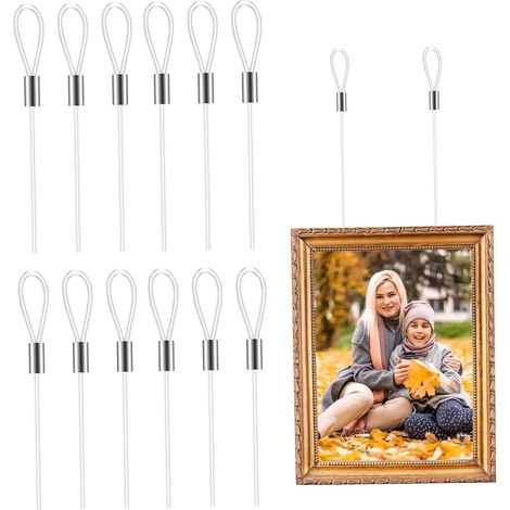 Lot de 12 cordes en nylon invisibles pour suspendre des tableaux et (1/5)