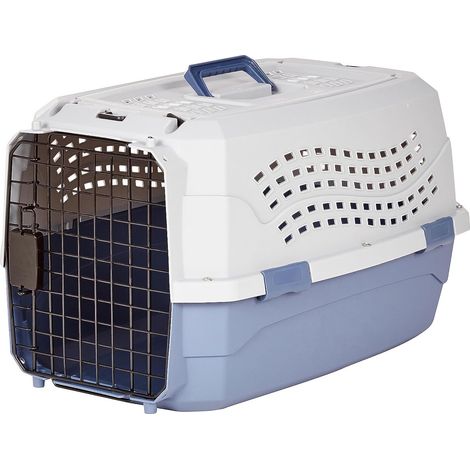 Niche animaux de compagnie à deux portes à chargement par le haut, pour Chien, Chat, Bleu, L 58 x l 38 x H 33 cm (1/5)