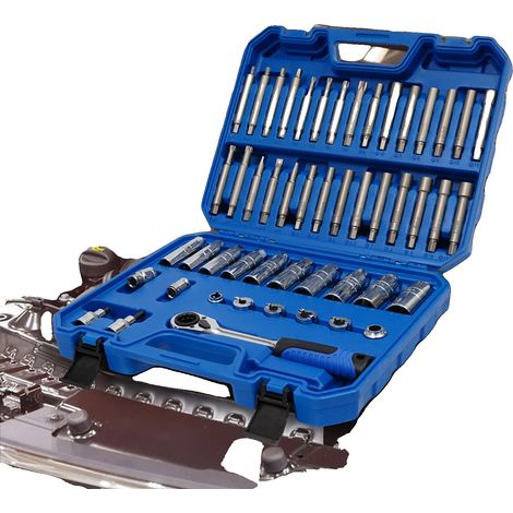 Jeu d'outils pour amortisseurs, acier chrome vanadium, ensemble de 50 pièces, poignée ergonomique, compatible avec divers modèles de véhicules, idéal pour l'entretien automobile (1/5)