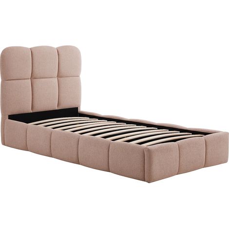 Letto contenitore 90 x 190 cm Tessuto testurizzato Rosa - DILUDO (1/5)