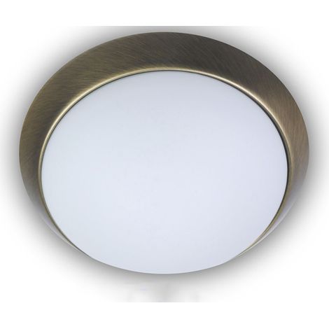LED Deckenleuchte / Deckenschale, Opalglas matt, Dekorring Altmessing, Ø 50cm (1/4)