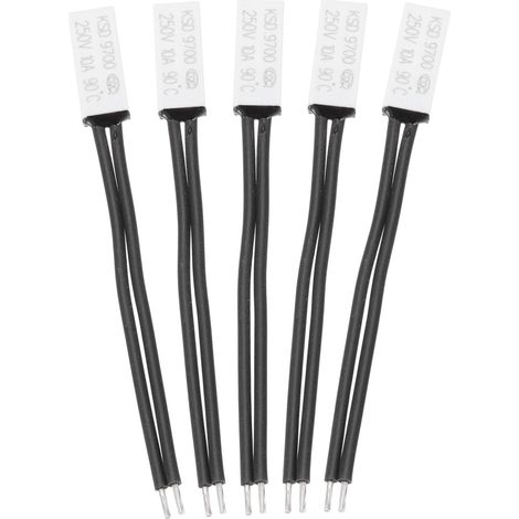 5 Pcs Thermostat KSD9700 90°C/194°F Normalement Ferme Interrupteur Thermique Protecteur Thermique N.C 10A 250V Controleur De Temperature En Plastique pour Appareils Electriques (1/5)
