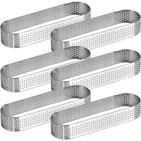 Anillos para hornear, 6 piezas, Anillo para pastel, Acero inoxidable, Molde para pastel, Molde para mousse, Perforado, 134.52cm, Plateado (1/5)