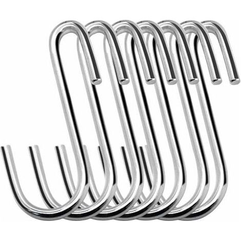 30er-Pack S-Haken, robuste 6 cm große S-förmige Aufhängehaken für Küche, Bad, Schlafzimmer und Büro (30er-Pack, klein, silberfarben)  FLITI