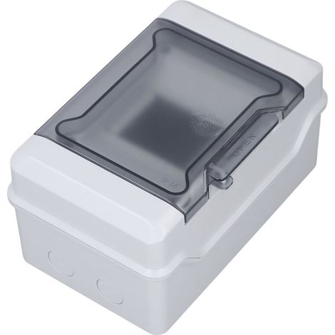 Boîtier de protection de distribution GEYA, disjoncteur électrique 4 voies, étanche IP65, pour usage intérieur et extérieur (mur). (1/5)