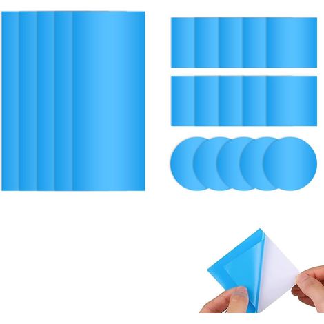Toppa per riparazione piscina, 20 pezzi di toppe autoadesive in PVC, kit di riparazione subacquea per piscina, vasca idromassaggio e altre toppe per piscina (blu)