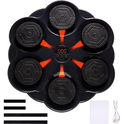 Musik Boxmaschine Rhythmus Punching Machine Boxen Workout Maschine BT Smart Connection Ganzkörpertraining 35,5 cm Schwarz für Kinder Erwachsene