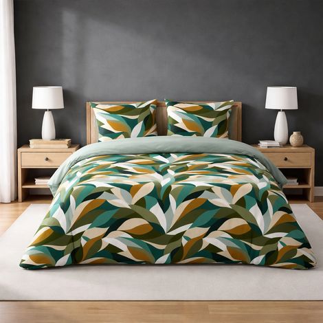 Parure de lit 260 x 240 cm coton 42 fils imprimé Swany + 2 taies
