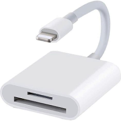 Lecteur de cartes Apple Lightning vers SD/TF double emplacement pour iPhone/iPad, adaptateur de carte mémoire 2 en 1, lecteur de cartes SD/TF pour appareils photo animaliers, Plug and Play (1/5)
