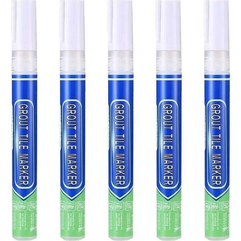 5 pièces de coulis blanc, imperméable, stylo réparation , pour carrelage mural, joint carrelage, sol, cuisine et salle bain (1/4)