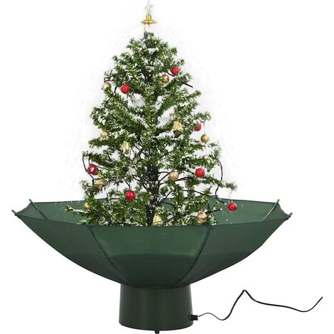 vidaXL Schneiender Weihnachtsbaum mit Schirmfuß Grün 75 cm