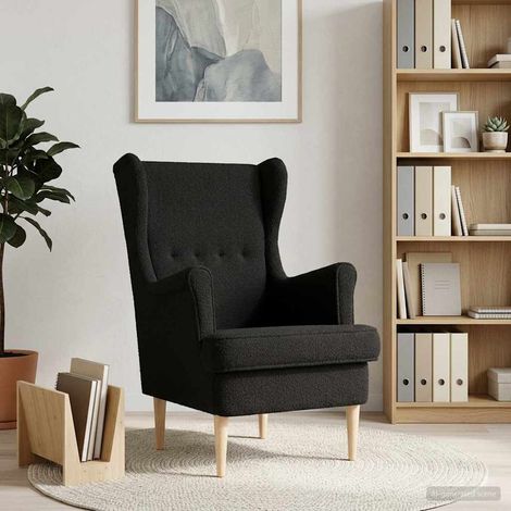 vidaXL Fauteuil Noir Bouclé (1/5)