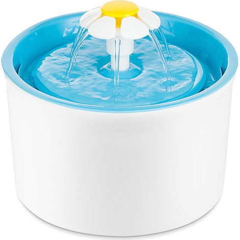 Katzenbrunnen, Blumenbrunnen mit Wasserstandsanzeige, 3 Liter, praktisch, blau
