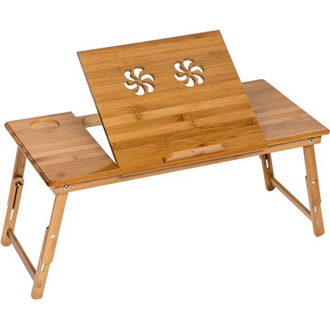 Table de lit pour ordinateur pliable et réglable en hauteur marron (1/5)