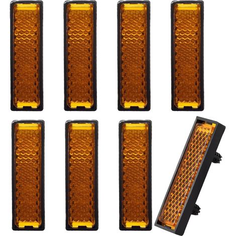 Set di 8 pedali riflettenti, riflettori arancioni per pedali da bicicletta, foglio di avvertenza di sicurezza per pedali, riflettori giallo notte per pedali da bicicletta, per bici da strada e mountai