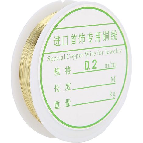 Fil métallique cuivre doré pour bijoux DIY, enfilage de perles, accessoires nail art manucure (Or) (1/5)