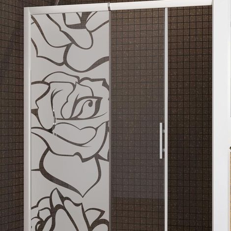 Film Fenêtre Anti Regard Occultant - ROSES - Stickers Autocollant Brise-Vue pour Vitre & Porte de Douche - 120x35cm (1/5)