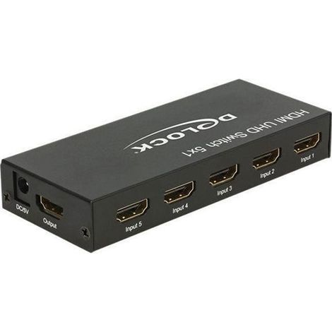 Interruttore video-audio - DeLock - Switch HDMI UHD - 5 x HDMI in - 1 x HDMI out - 4K
