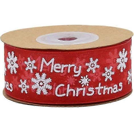 Ruban d'emballage cadeau, ruban de Noël pour 2 rouleaux, rouge (1/5)